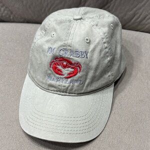 ESY Light Olive Green 'I'm Crabby' Maryland Cap Hat Embroidery Crab Logo OSFA !